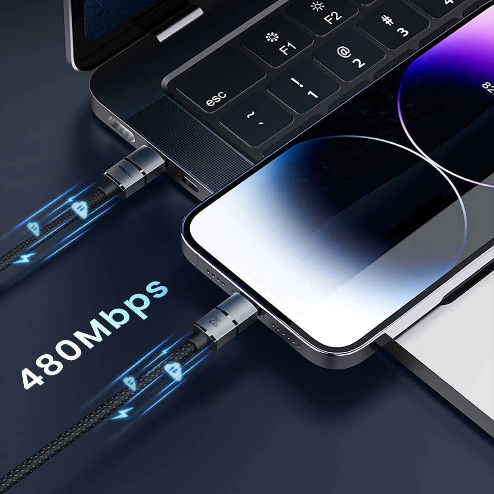 Recci RS12CL Warrior Serisi 20W Hızlı Şarj Özellikli Type-C To Lightning PD Kablo 2M