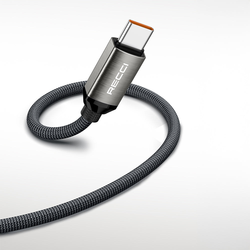 Recci RS35C USB-A to Type-C Örgü Tasarımlı Hızlı Şarj Özellikli Data ve Şarj Kablosu 1M