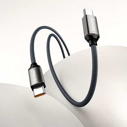 Recci RS35CC Type-C to Type-C PD 65W Örgü Tasarımlı Hızlı Şarj Özellikli Data ve Şarj Kablosu 1M
