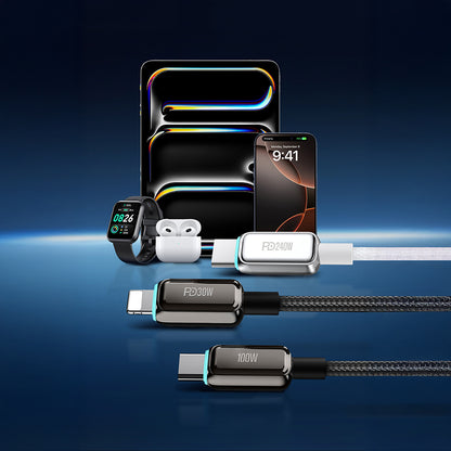 Recci RS42C Lamp Display Serisi USB-A to Type-C 100W Hızlı Şarj Özellikli Data ve Şarj Kablosu 1.5M