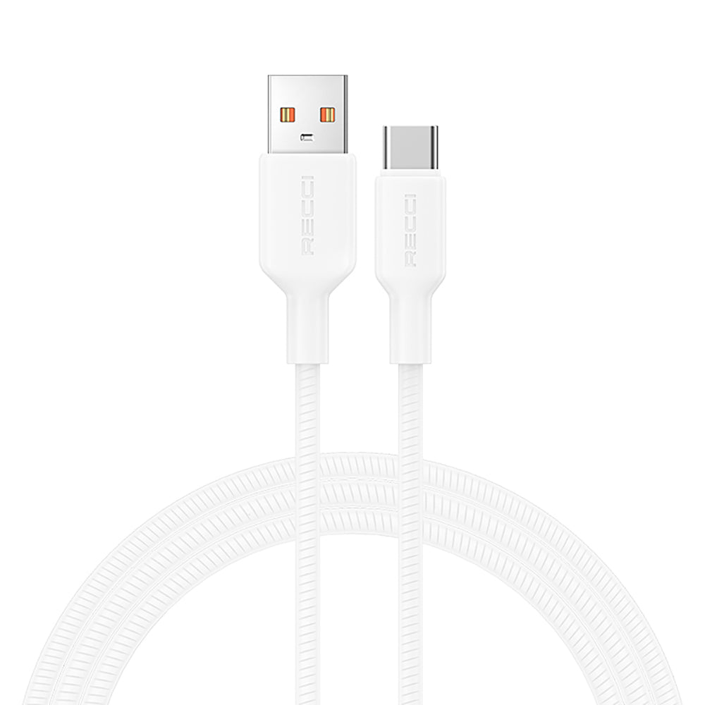 Recci RS46C USB-A to Type-C 2.4A Hızlı Şarj Özellikli Data ve Şarj Kablosu 100W 1.2M