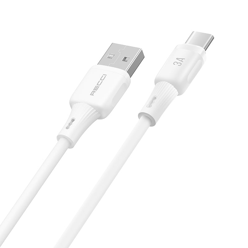 Recci RS52C USB-A to Type-C 3A Hızlı Şarj Özellikli Data ve Şarj Kablosu 1M