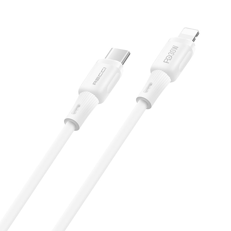 Recci RS52CL Type-C to Lightning PD Hızlı Şarj Özellikli Data ve Şarj Kablosu 30W 1M
