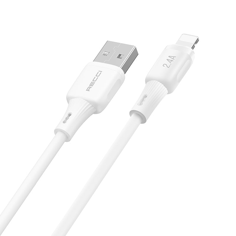 Recci RS52L USB-A to Lightning 2.4A Hızlı Şarj Özellikli Data ve Şarj Kablosu 1M