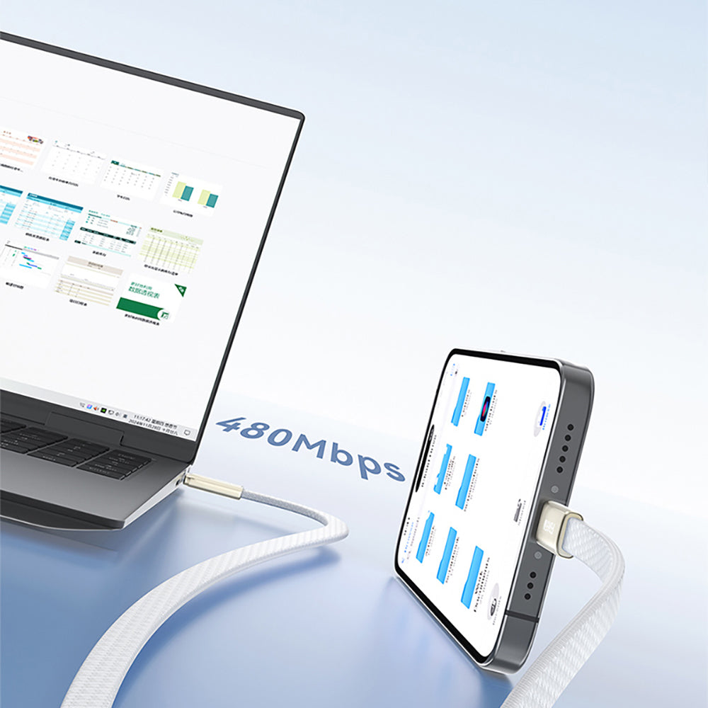 Recci RS55CL Type-C to Lightning PD Hızlı Şarj Özellikli Data ve Şarj Kablosu 30W 1M