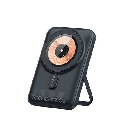 Recci W08 Metal Standlı 15W M-safe Şarj Özellikli 20W PD Hızlı Şarj Powerbank 10000mAh