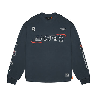 Skinarma Neptune Uzun Kollu Oversize Unisex Bisiklet Yaka Lacivert Sweatshirt