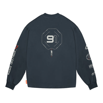 Skinarma Neptune Uzun Kollu Oversize Unisex Bisiklet Yaka Lacivert Sweatshirt