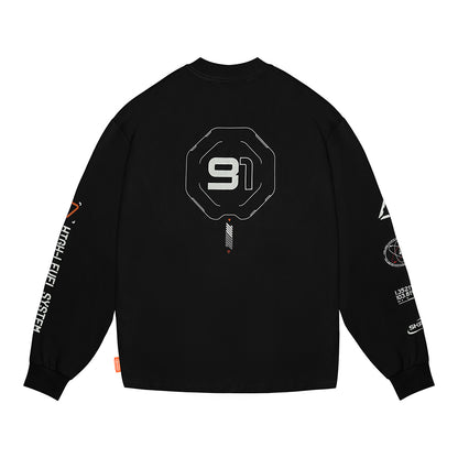 Skinarma Neptune Uzun Kollu Oversize Unisex Bisiklet Yaka Siyah Sweatshirt