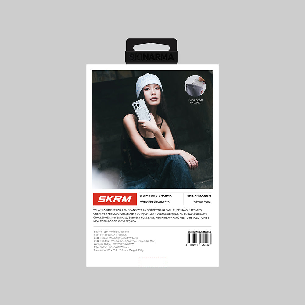 Skinarma Nexus Mecha Kablosuz ve PD Hızlı Şarj Özellikli Metal Standlı Taşınabilir Powerbank 20W 5000mAh