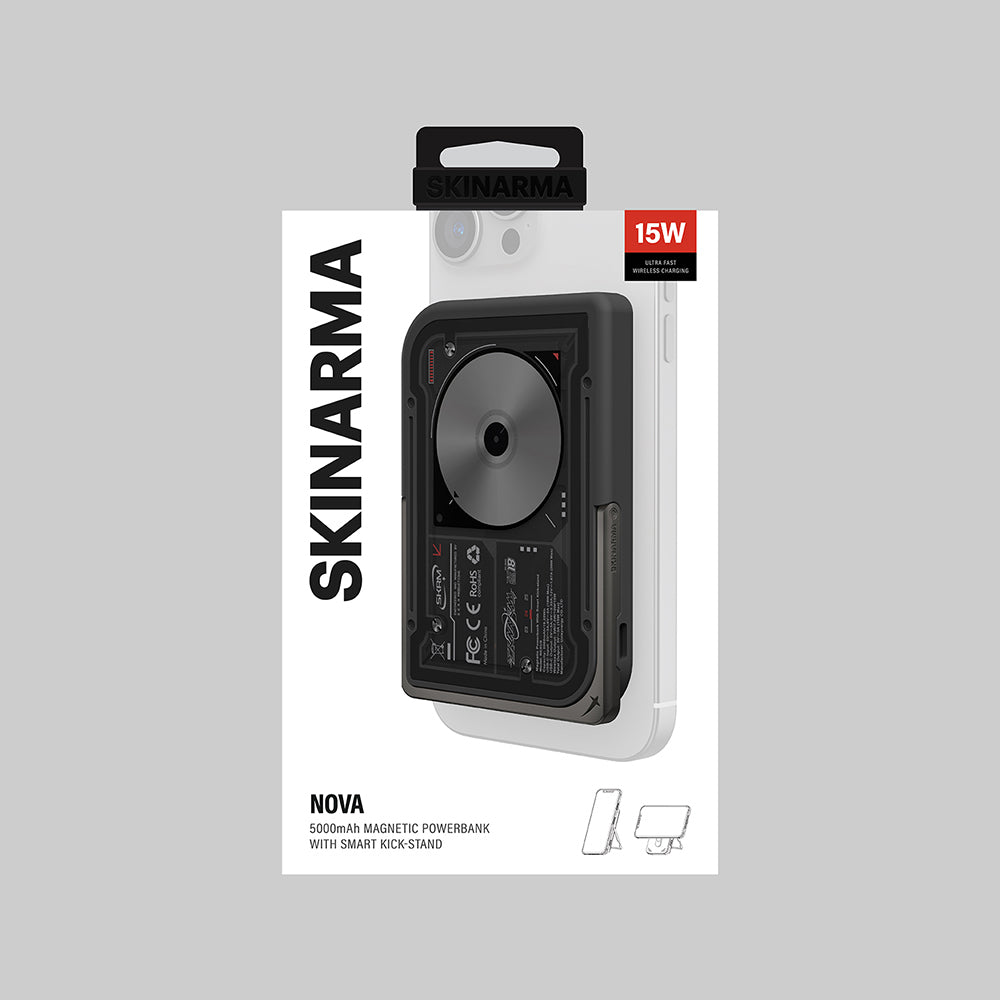 Skinarma Nexus Nova Kablosuz ve PD Hızlı Şarj Özellikli Standlı Taşınabilir Powerbank 20W 5000mAh