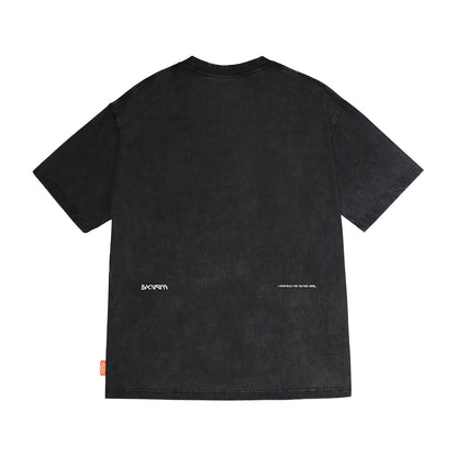 Skinarma Sonar Kısa Kollu Oversize Unisex Bisiklet Yaka Siyah Tişört