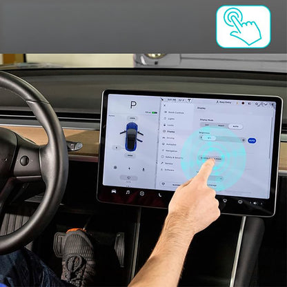 Tesla Yeni Model Y 2in1 Araç Multimedya Ekran Koruyucu Uygulama Aparatlı Zore Premium Mat Temperli Cam Ekran Koruyucu