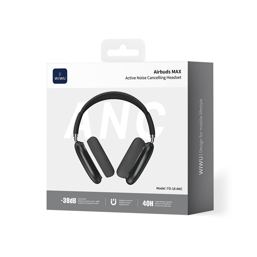 Wiwu Airbuds Max TD-18 ANC Aktif Gürültü Önleyicili Kulak Üstü Bluetooth Kulaklık v6.0