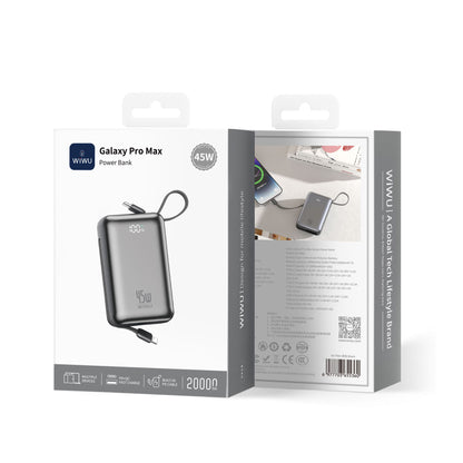 Wiwu AS-182 Galaxy Pro Max Serisi Type-C Lightning Çıkışlı Taşınabilir Powerbank PD 45W 20000mAh