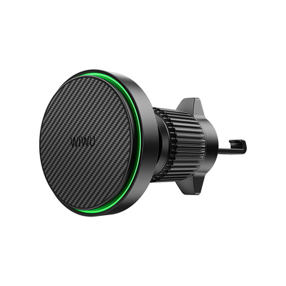 Wiwu CH-325 M-safe Şarj Özellikli Aramid Fiber Qi2 Teknolojili Havalandırma Tasarım Araç Telefon Tutucu 15W