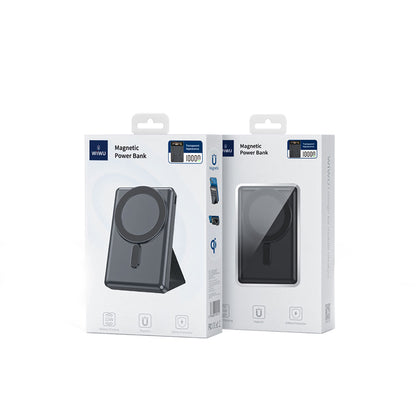 Wiwu JC-20 Hızlı Şarj Özellikli Standlı M-safe Wireless Transparan Powerbank 15W 10000mAh