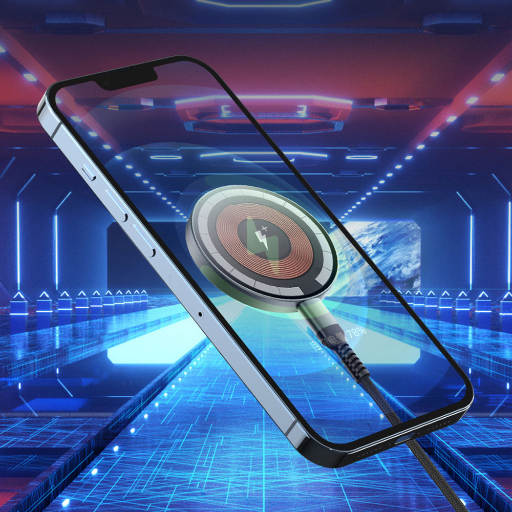 Wiwu M17 Magnetik Intelligent Transparan Wireless Şarj Ultra İnce Şeffaf 15W Android iOS Destekli