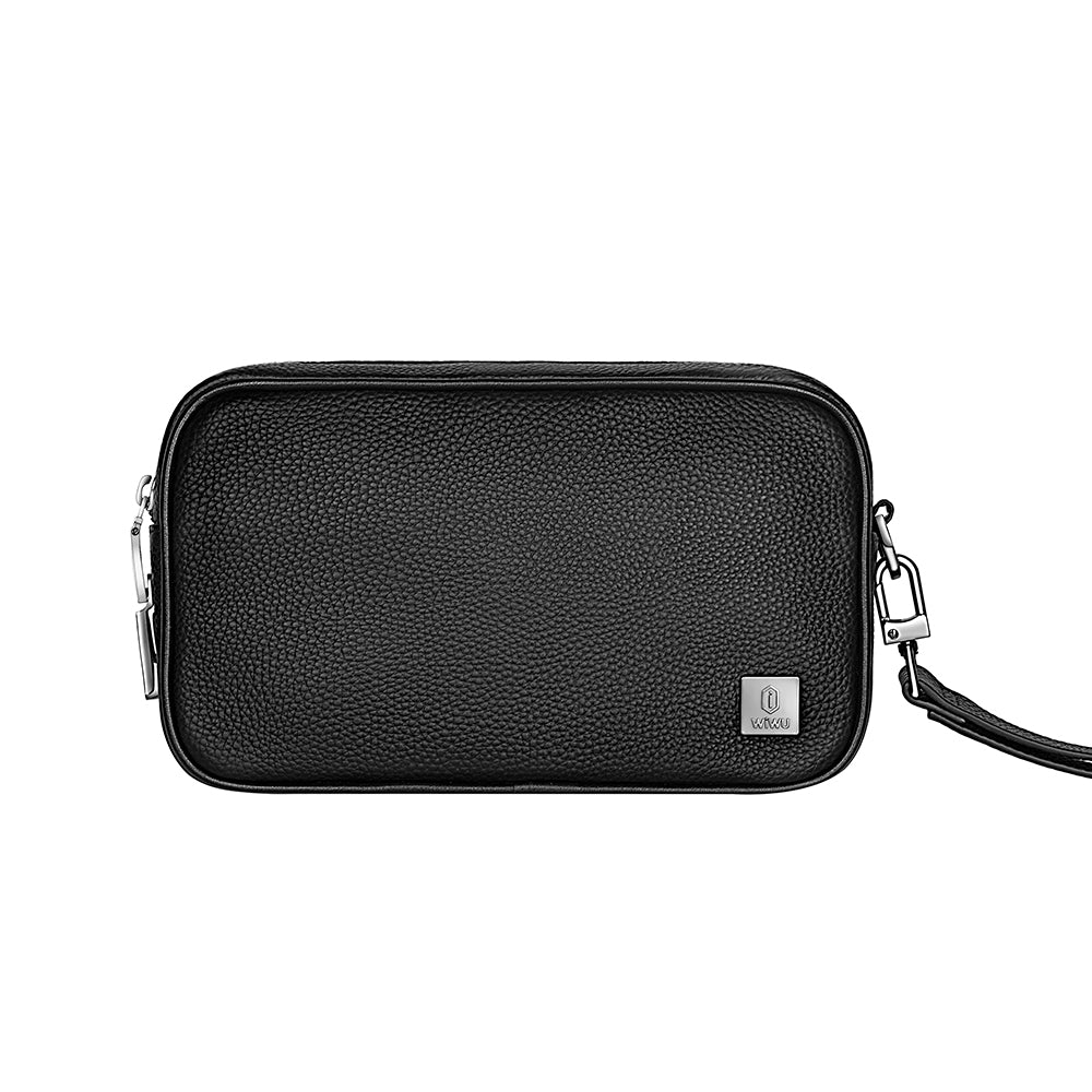 Wiwu Master Hakiki Deri Serisi Parmak İzi Kilitli Çok Fonksiyonlu Taşınabilir Mobil Aksesuar Çantası
