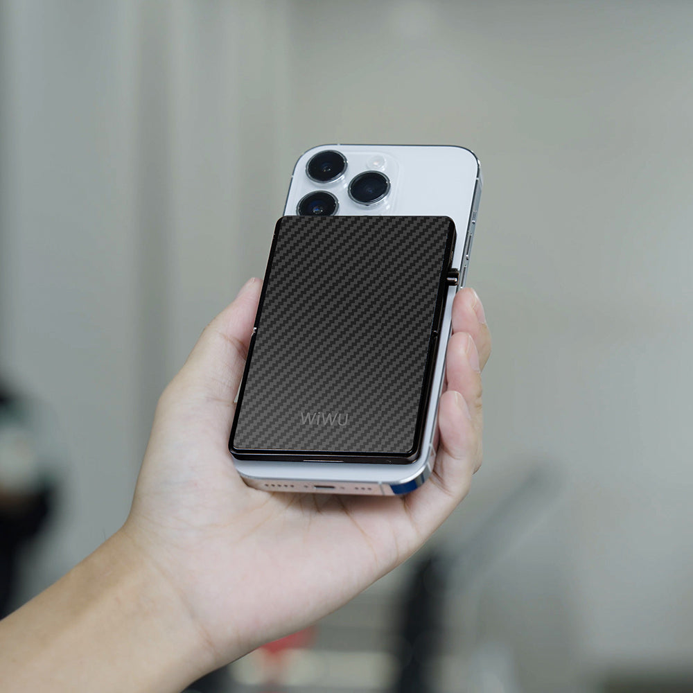 Wiwu MW-007 Warriors Pop-Up Buton Tasarımlı Magnetik Aramid Fiber Metal Standlı Kartlık