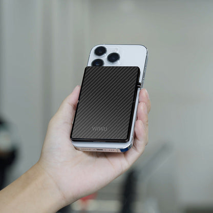 Wiwu MW-007 Warriors Pop-Up Buton Tasarımlı Magnetik Aramid Fiber Metal Standlı Kartlık