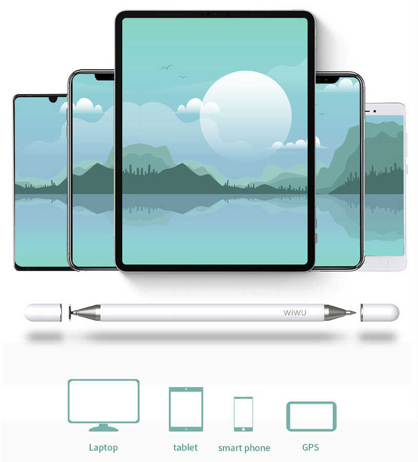 Wiwu Pencil Passive Stylus 2 in 1 Dokunmatik Çizim Kalemi