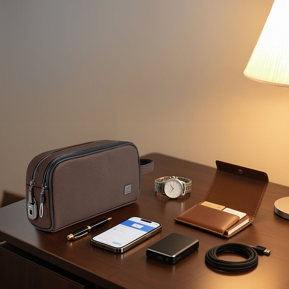 Wiwu Phantom Pro Serisi Parmak İzi Kilitli Çok Fonksiyonlu Taşınabilir Mobil Aksesuar Çantası