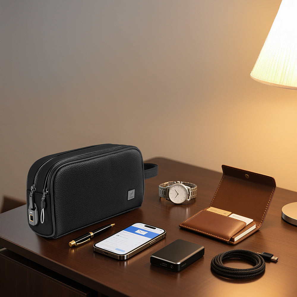 Wiwu Phantom Pro Serisi Parmak İzi Kilitli Çok Fonksiyonlu Taşınabilir Mobil Aksesuar Çantası