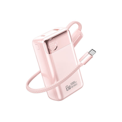 Wiwu T132 Power Plus Serisi Type-C Kablolu PD Powerbank 65W 12000mAh
