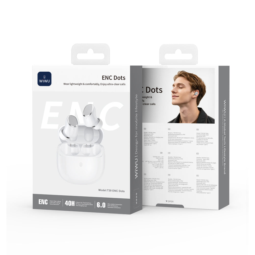 Wiwu T39 ENC Teknolojili Suya Dayanıklı Kulak İçi Bluetooth Kulaklık v6.0