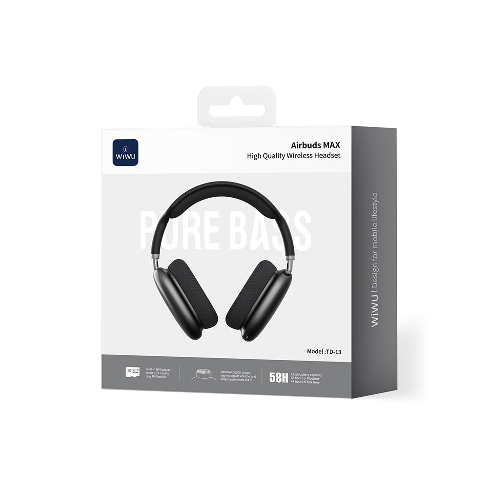 Wiwu TD-13 Airbuds Max Pure Bass Özellikli Kulak Üstü Bluetooth Kulaklık v6.0