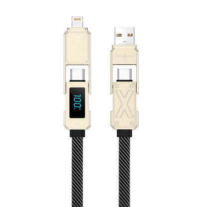 Wiwu Wi-C039 Titan Serisi 4in1 A+C to C+L LED Dijital Göstergeli Şarj ve Data Kablosu 15cm