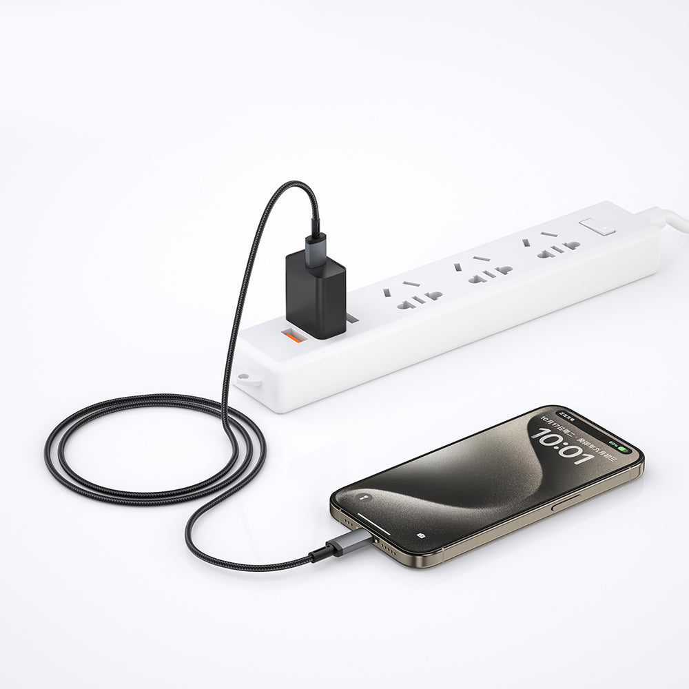 Wiwu Wi-C055 Titanlink Serisi USB-A to Lightning Hızlı Şarj Özellikli Data ve Şarj Kablosu 1M