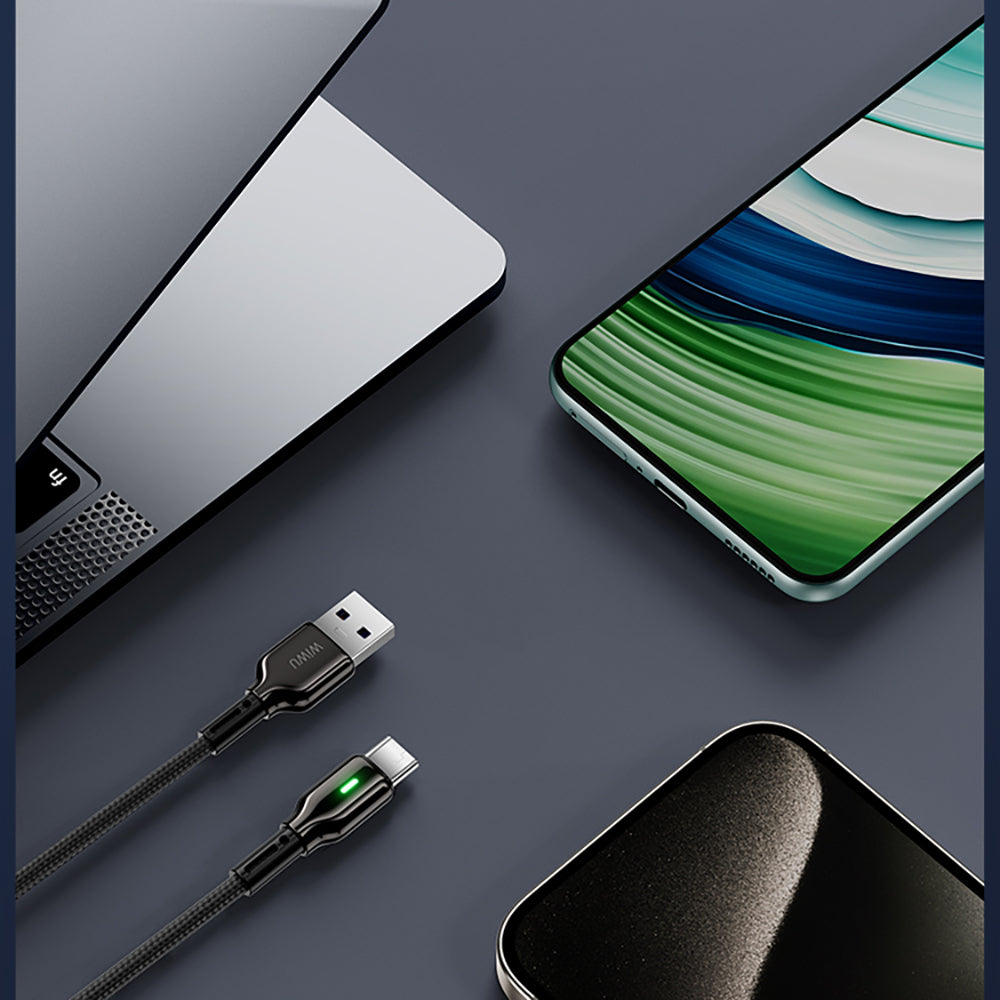 Wiwu Wi-C073 Drualink Serisi USB-A to Type-C Hızlı Şarj Özellikli Data ve Şarj Kablosu 3A 1M