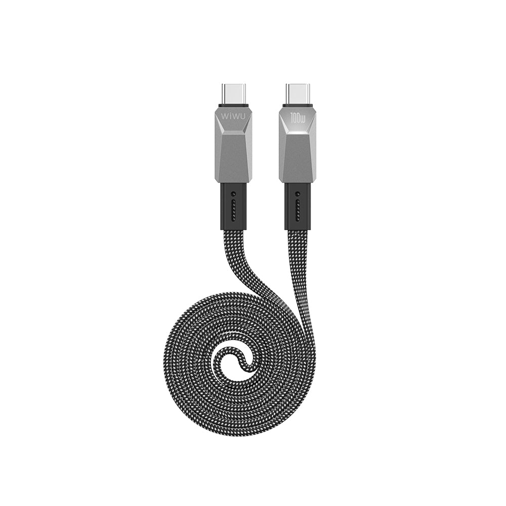 Wiwu Wi-C078 Cyberlink Serisi Type-C to Type-C PD Hızlı Şarj Özellikli Data ve Şarj Kablosu 100W 1M