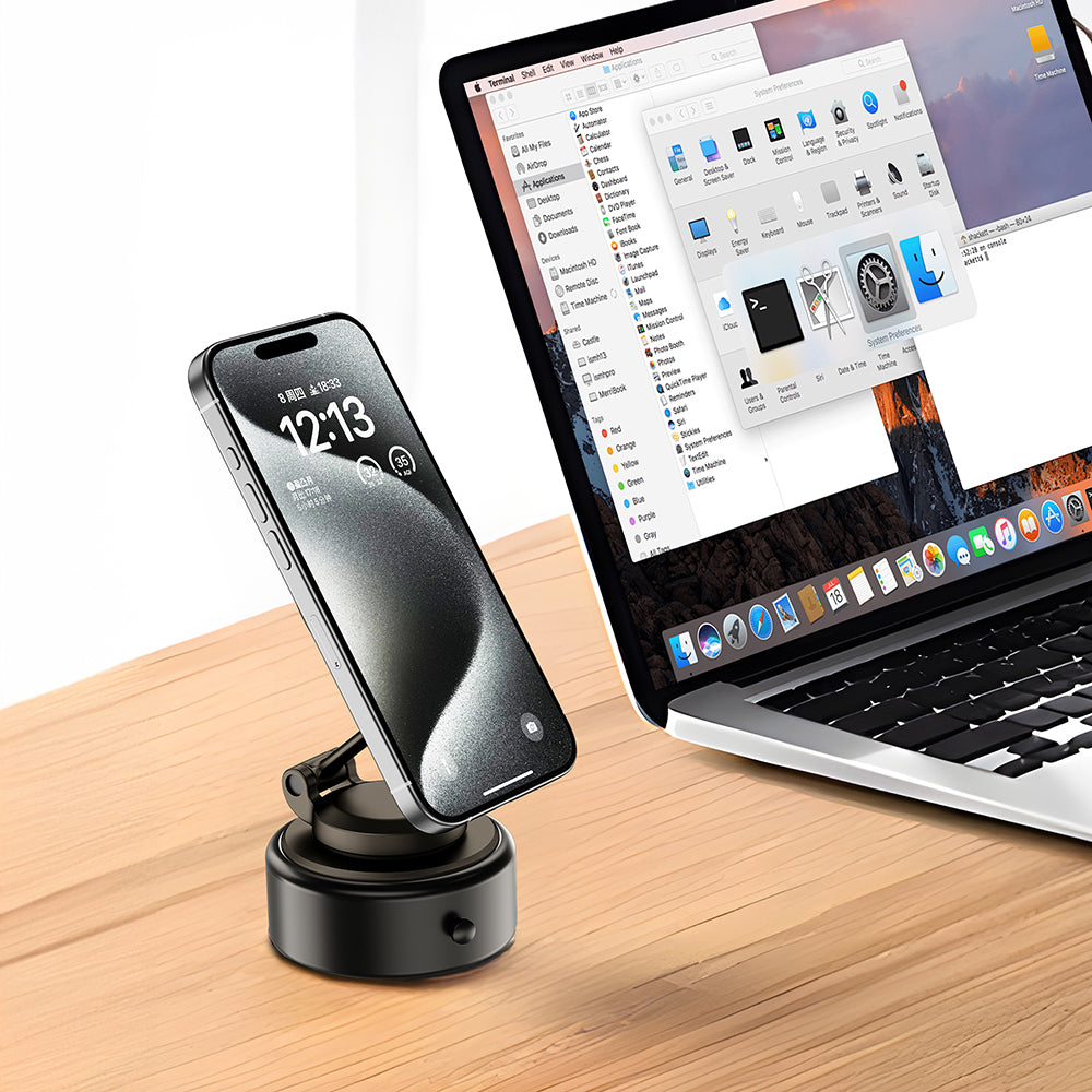 Wiwu Wi-CH056 Type-C Portlu Elektrikli Vakum Özellikli Magnetik Telefon Tutucu