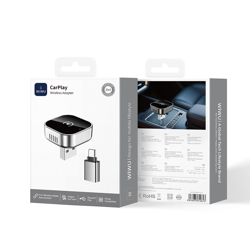 Wİwu Wi-CP003 2in1 CarPlay USB Wireless Transmitter Adaptör