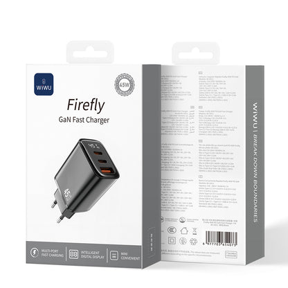 Wiwu Wi-G011 Firefly Serisi GaN Tech PD Hızlı Şarj Özellikli Şarj Başlığı 45W