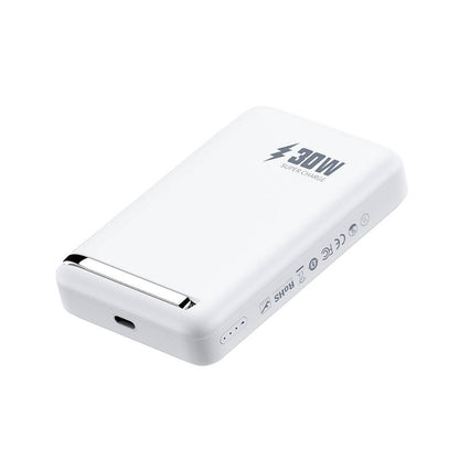 Wiwu Wi-P031 Qi2 Şarj Teknolojili LED Işık Göstergeli Standlı 30W Taşınabilir M-safe Wireless Powerbank 10.000mAh