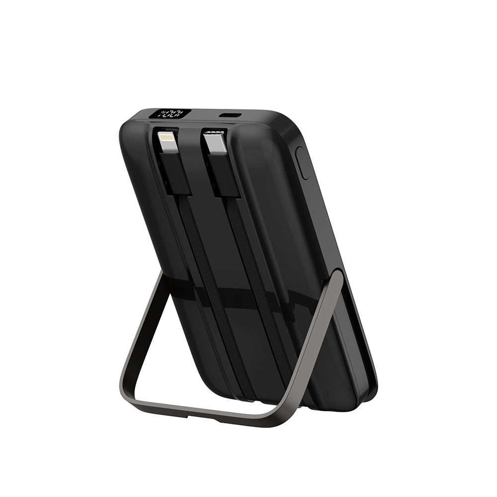 Wiwu Wi-P077 Pionner Serisi Taşınabilir Wireless Şarj ve PD 20W Hızlı Şarj Özellikli Standlı Powerbank 15W 10000mAh