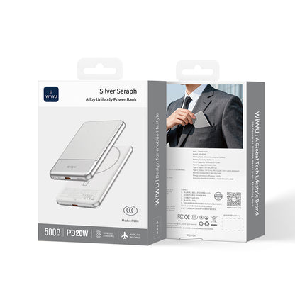 Wiwu Wi-P088 LED Işık Göstergeli PD 20W Kablosuz Powerbank 5000mAh 15W
