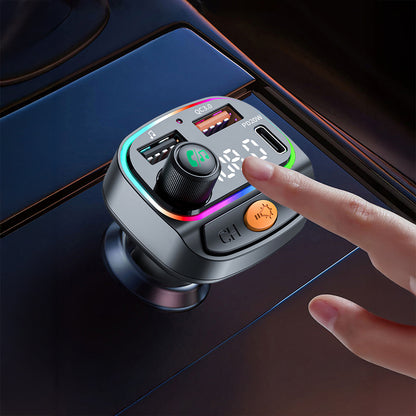 Wiwu Wi-QC031 RGB Bluetooth Transmitter MP3 Type-C ve USB-A Araç Şarjı