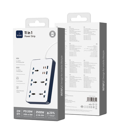 Wiwu Wi-S006 20W GaN Tech Power Strip 11 in 1 Çoklu Priz