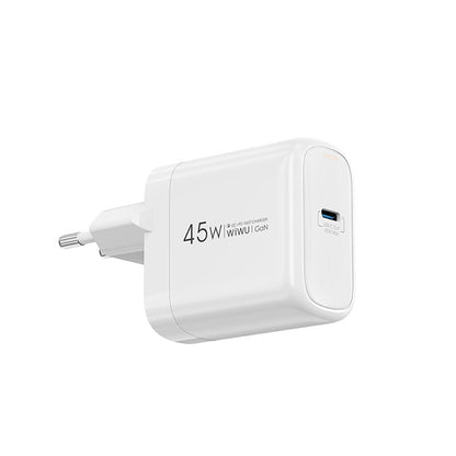 Wiwu Wi-U035 GaN Tech PD Hızlı Şarj Özellikli QC 3.0 Şarj Başlığı 45W