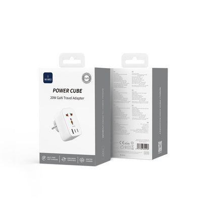 Wiwu Wi-UA007 GaN Tech PD Hızlı Şarj Özellikli Seyehat Şarj Başlığı 20W