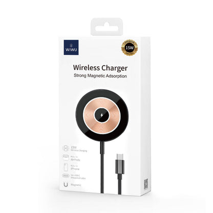Wiwu Wi-W007 15W Hızlı Şarj Özellikli M-safe PD Wireless Şarj Aleti