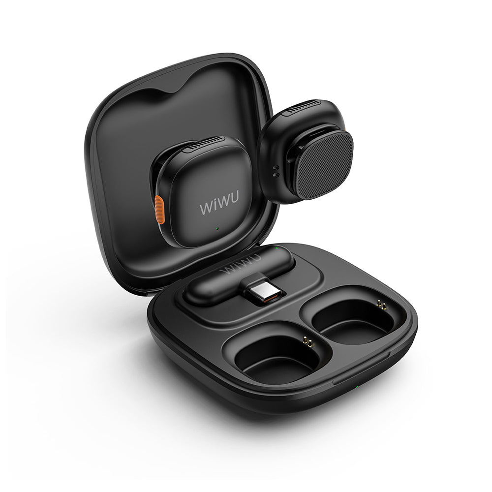 Wiwu Wi-WM006 2in1 Type-C Portlu Yapay Zeka Destekli ANC Özellikli Kablosuz Yaka Mikrofonu