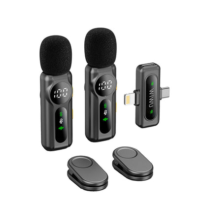 Wiwu Wi-WM007 2in1 Type-C ve Lightning Portlu ANC Özellikli Kablosuz Yaka Mikrofonu