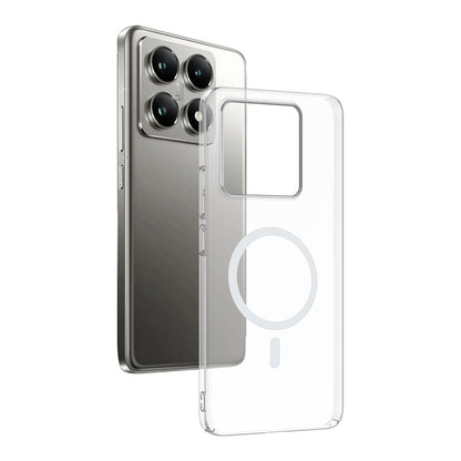 Xiaomi 14T Kamera Korumalı M-Safe Şarj Özellikli Şeffaf Zore London Sert PC Kılıf