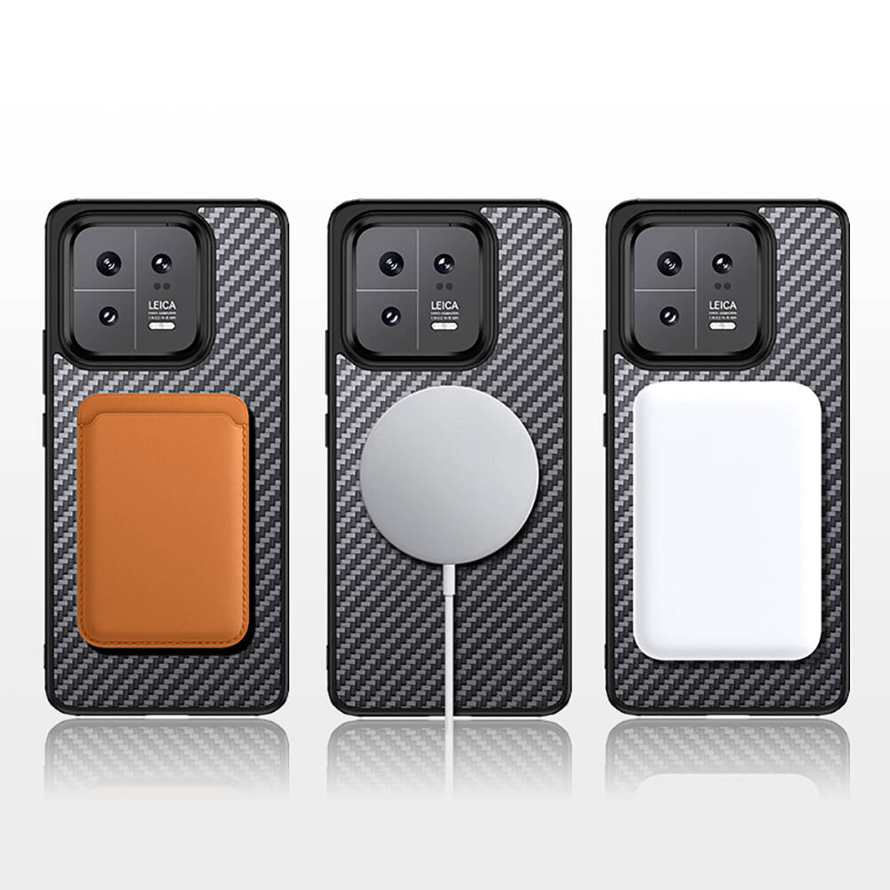 Xiaomi Mi 13 Pro Kılıf Aramid Karbon Fiber M-safe Özellikli Wlons Radison Kılıf